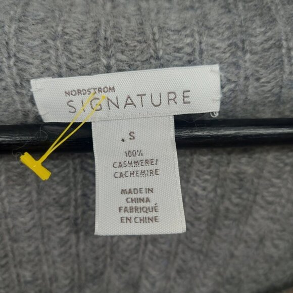 Nordstrom Signature Cashmere Colorblock Cowlneck Sweater Oversized Small - Picture 2 of 8